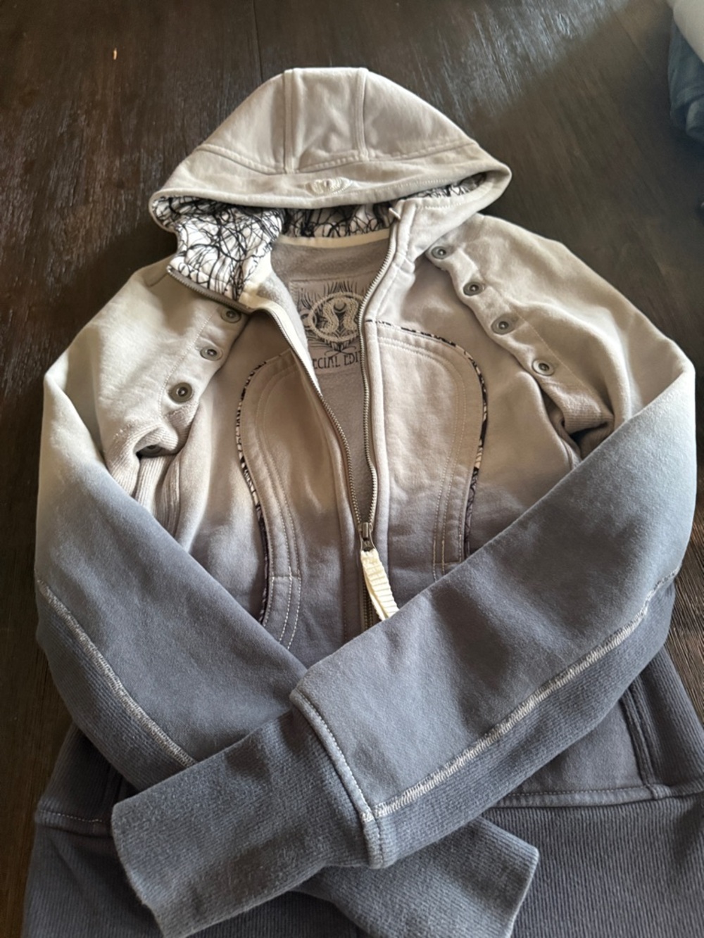Lululemon Ombre Gray Hooded Sweatshirt